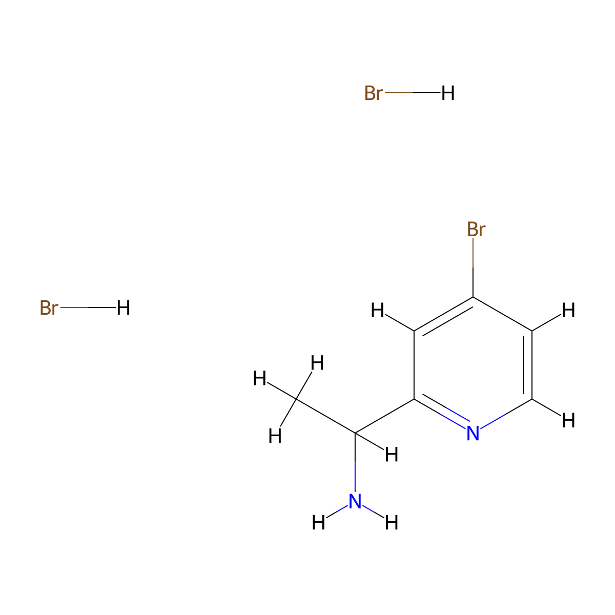 1-(4-Bromopyridin-2-yl)ethan-1-amine dihydrobromide molecular structure, CAS 2913241-64-0
