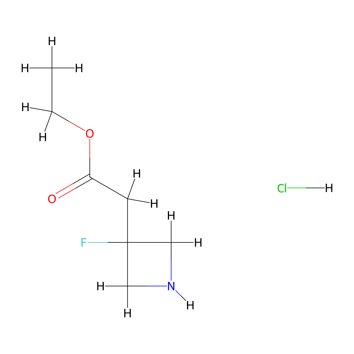 Ethyl 2-(3-fluoroazetidin-3-yl)acetate hydrochloride molecular structure, CAS 2913241-69-5