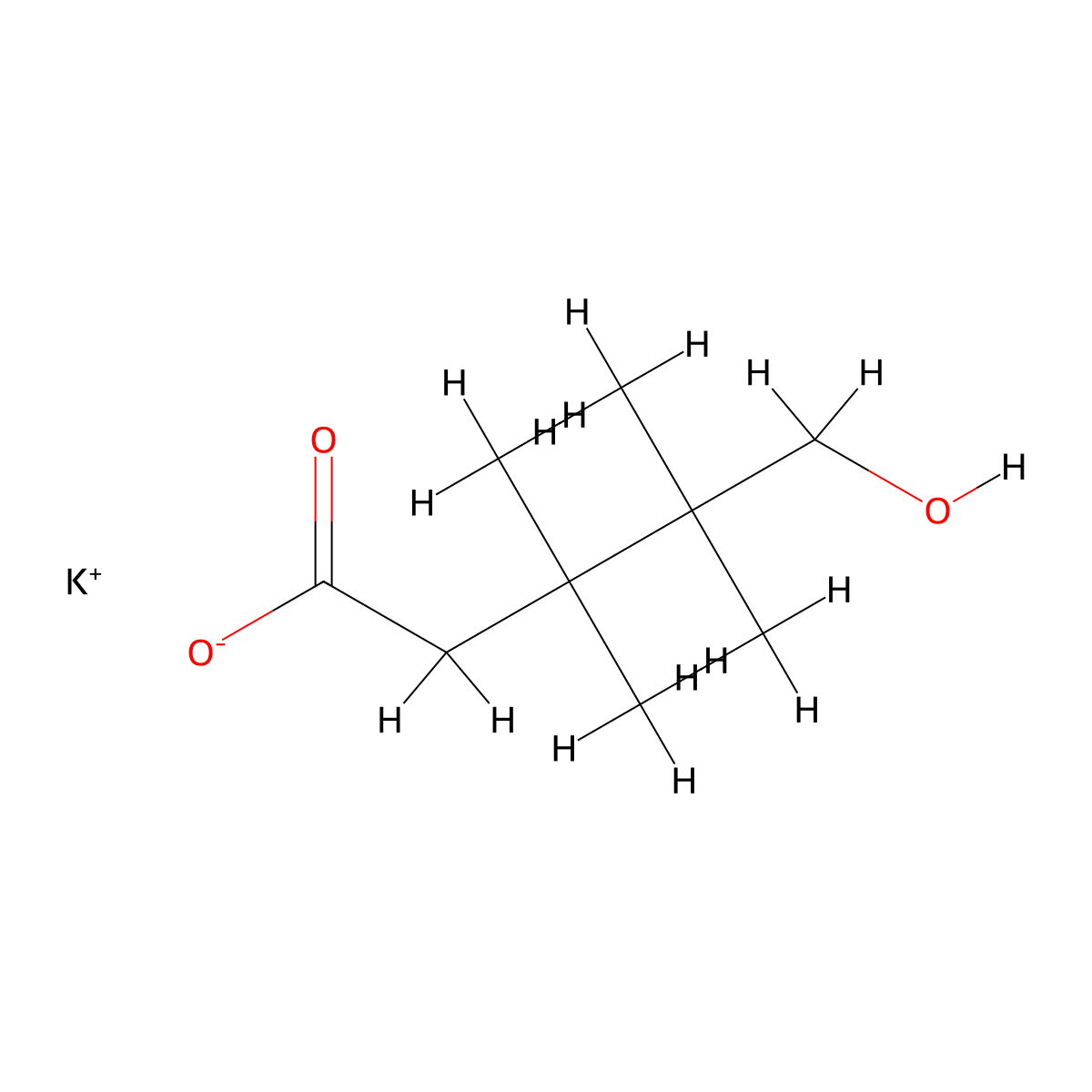 Potassium 5-hydroxy-3,3,4,4-tetramethylpentanoate molecular structure, CAS 2913241-71-9
