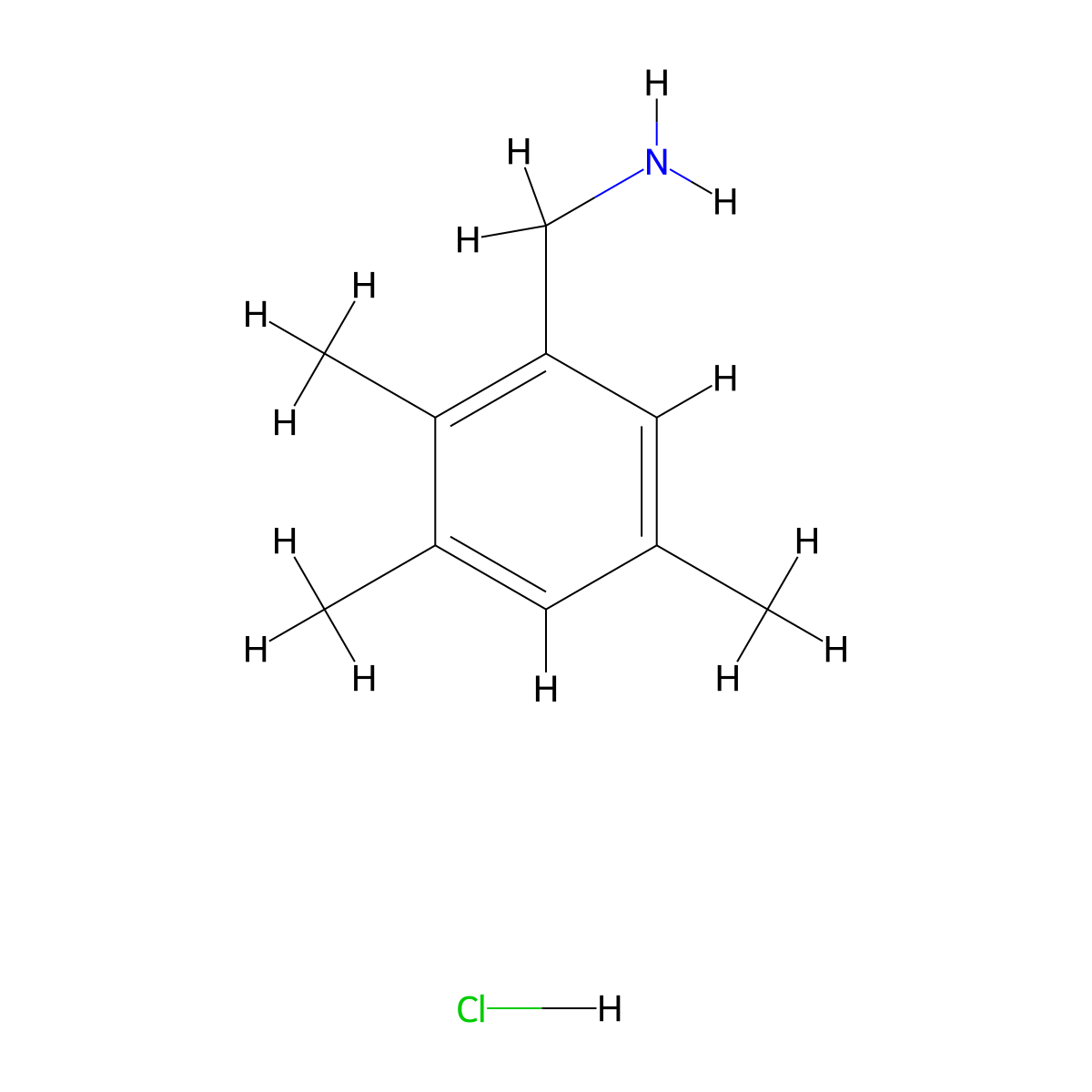 1-(2,3,5-Trimethylphenyl)methanamine hydrochloride molecular structure, CAS 2913241-75-3