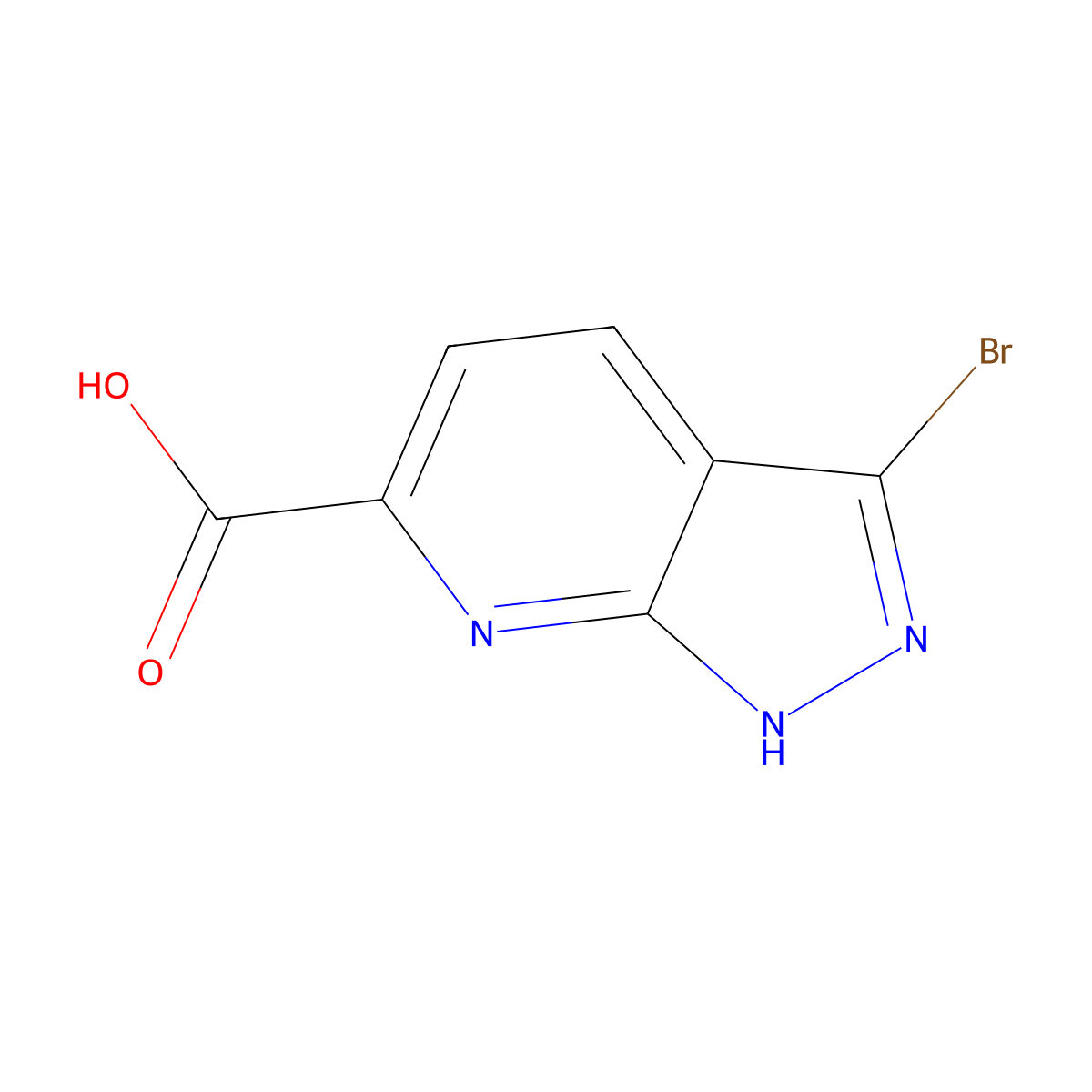 3-bromo-1H-pyrazolo[3,4-b]pyridine-6-carboxylic acid molecular structure, CAS 2913241-82-2