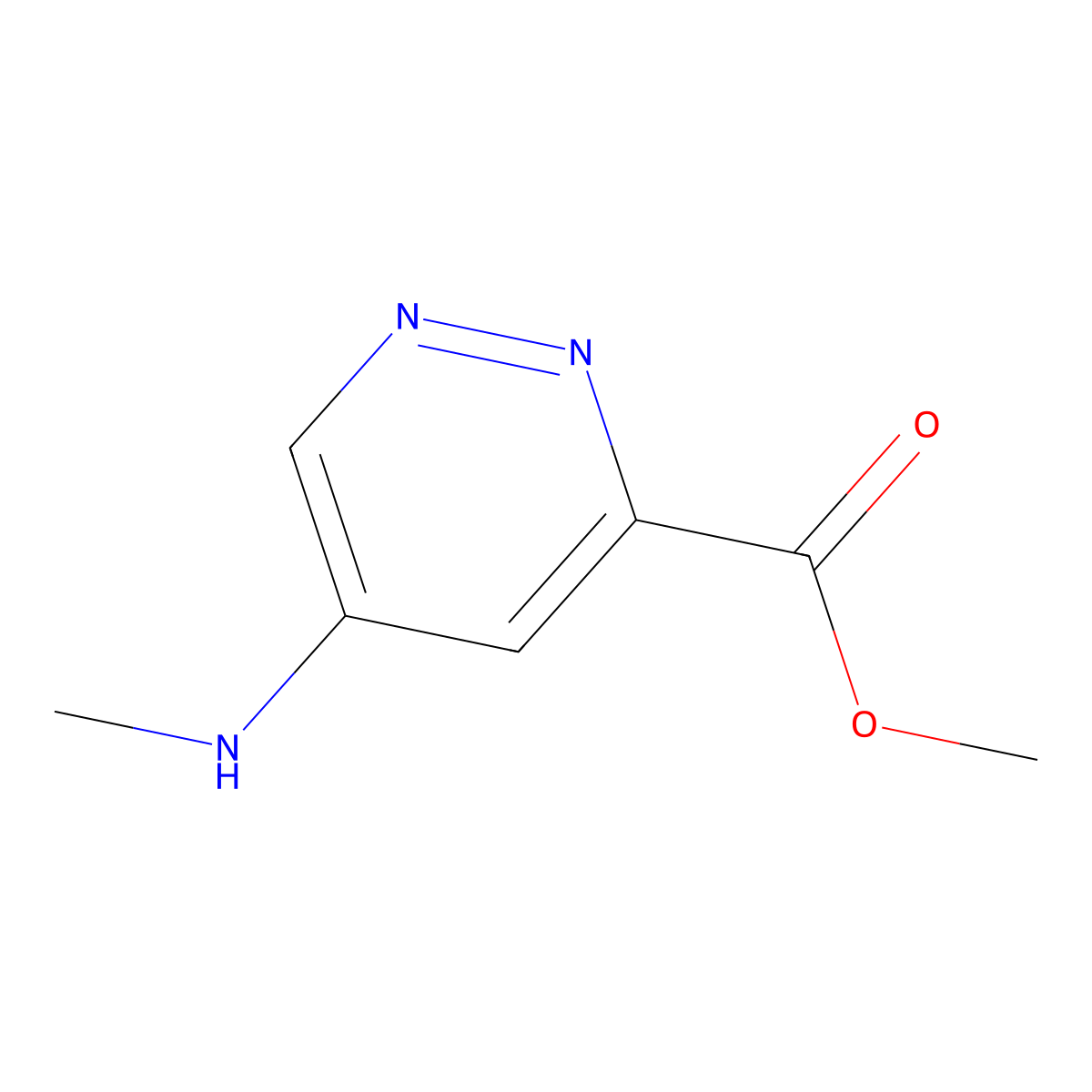 Methyl 5-(methylamino)pyridazine-3-carboxylate molecular structure, CAS 2913241-83-3