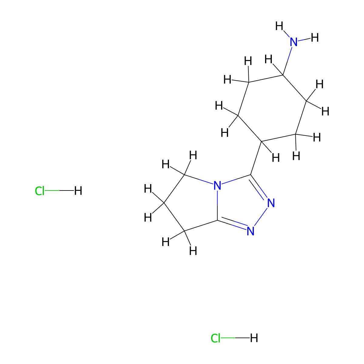 4-{5H,6H,7H-pyrrolo[2,1-c][1,2,4]triazol-3-yl}cyclohexan-1-amine dihydrochloride molecular structure, CAS 2913241-87-7