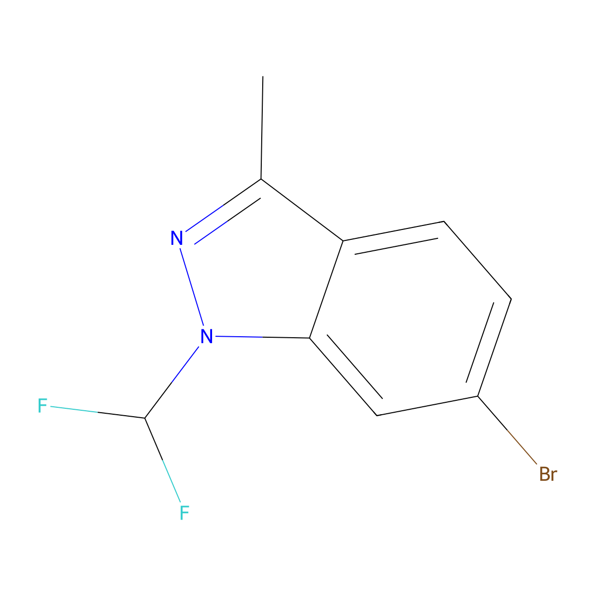 6-bromo-1-(difluoromethyl)-3-methyl-1H-indazole molecular structure, CAS 2913241-93-5