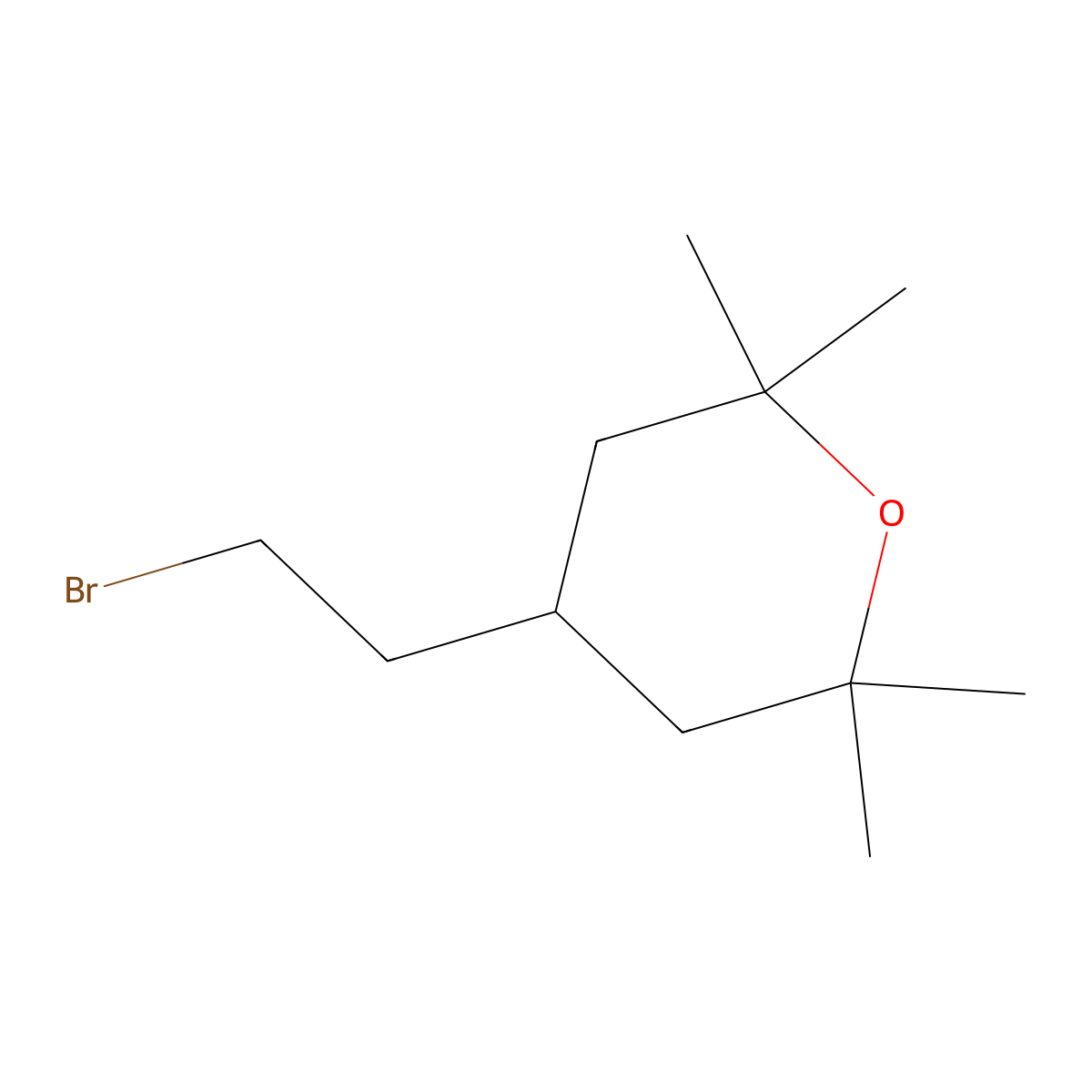 4-(2-Bromoethyl)-2,2,6,6-tetramethyloxane molecular structure, CAS 2913242-04-1