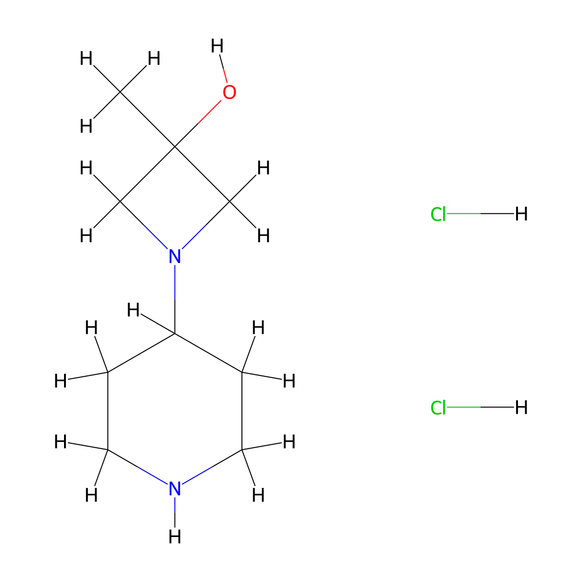 3-Methyl-1-(piperidin-4-yl)azetidin-3-ol dihydrochloride molecular structure, CAS 2913242-06-3