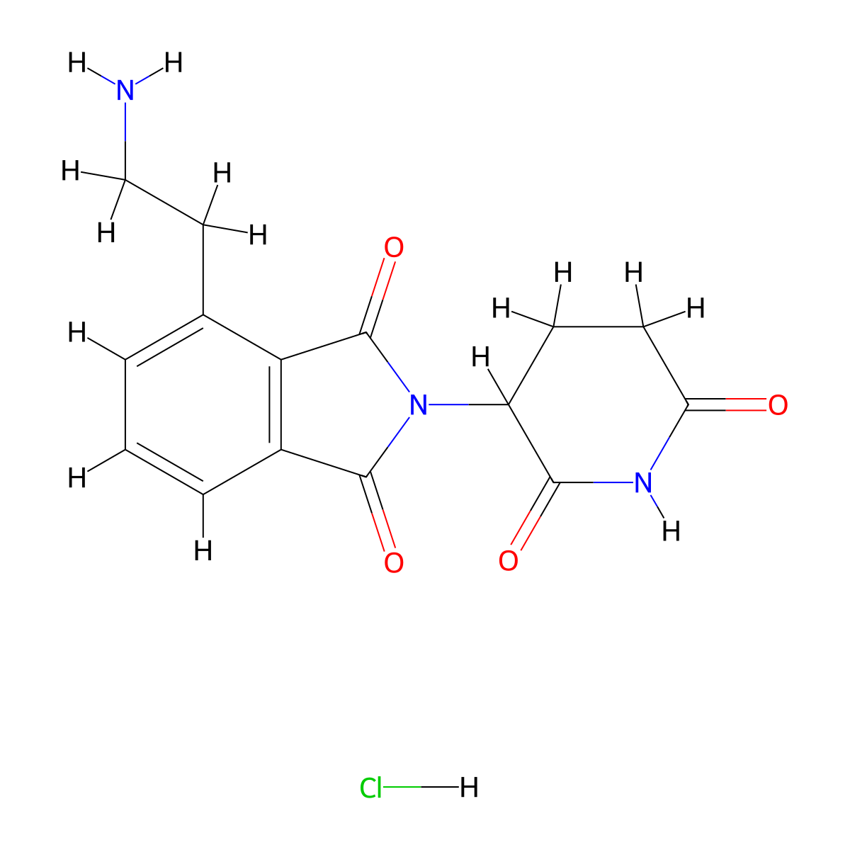 4-(2-aminoethyl)-2-(2,6-dioxopiperidin-3-yl)-2,3-dihydro-1H-isoindole-1,3-dionehydrochloride molecular structure, CAS 2913242-07-4