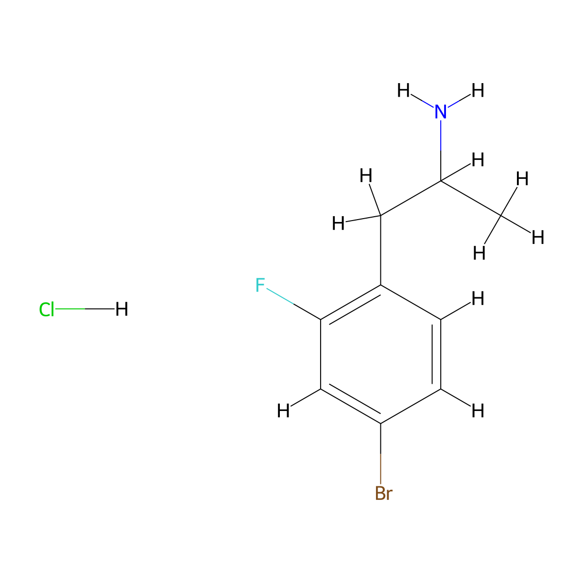 1-(4-Bromo-2-fluorophenyl)propan-2-aminehydrochloride molecular structure, CAS 2913242-08-5