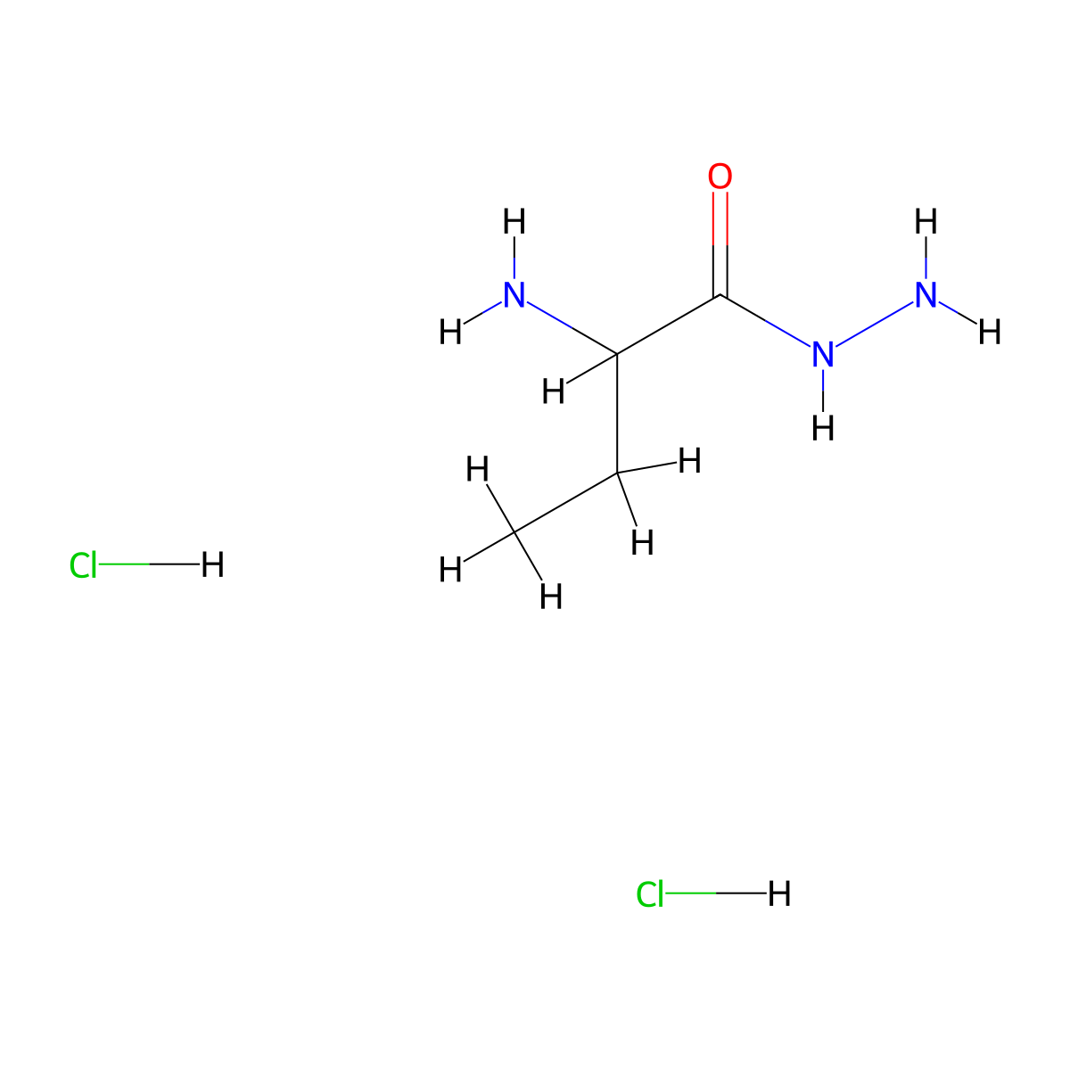 2-Aminobutanehydrazide dihydrochloride molecular structure, CAS 2913242-19-8