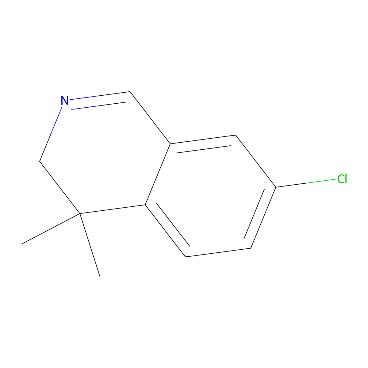 7-Chloro-4,4-dimethyl-3,4-dihydroisoquinoline molecular structure, CAS 2913242-25-6
