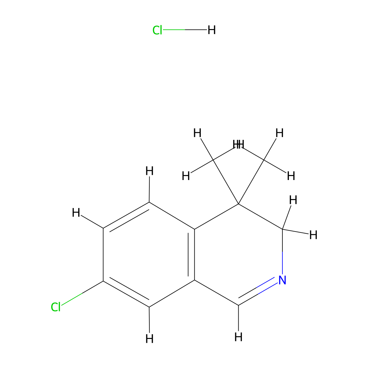 7-Chloro-4,4-dimethyl-3,4-dihydroisoquinoline hydrochloride molecular structure, CAS 2913242-26-7
