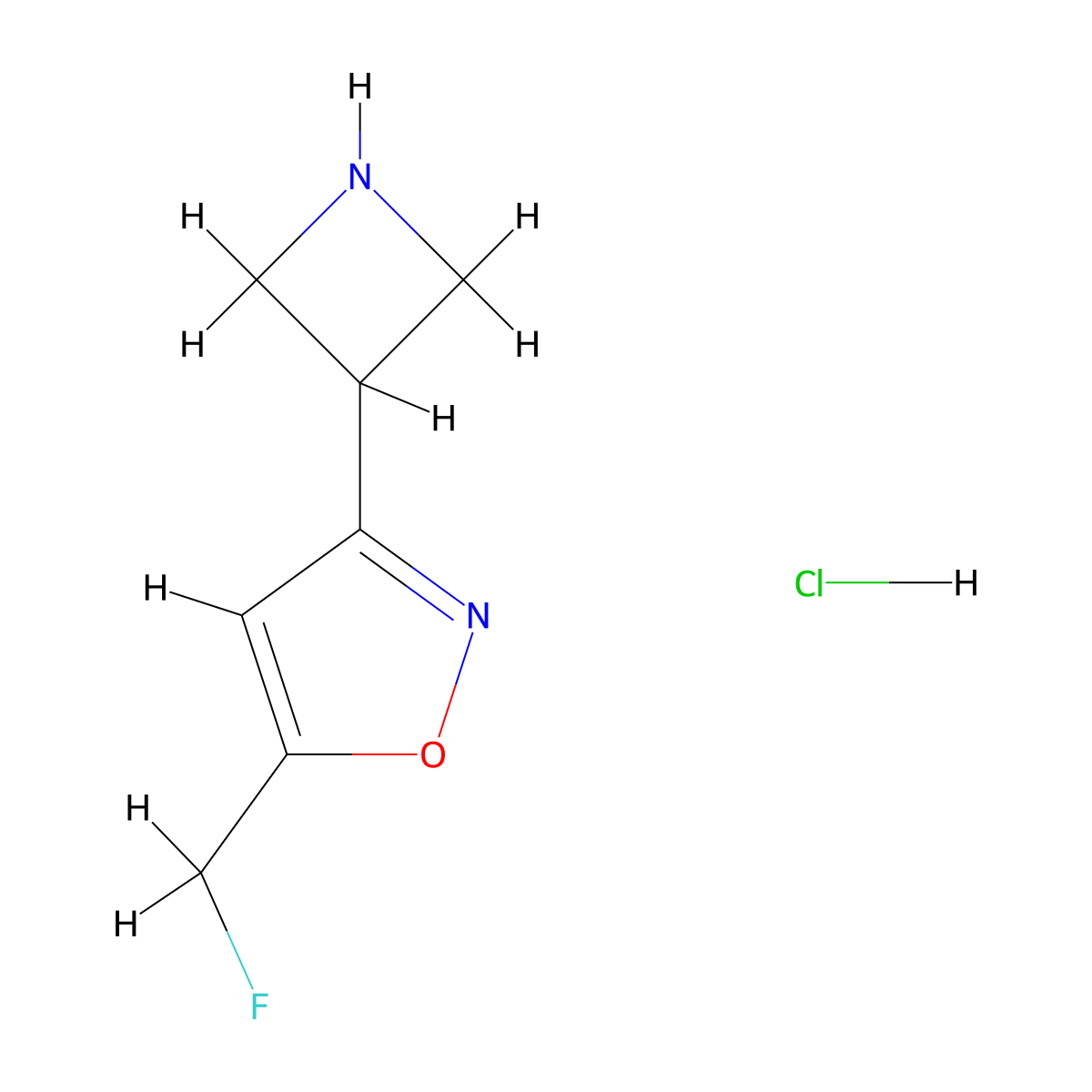 3-(Azetidin-3-yl)-5-(fluoromethyl)-1,2-oxazole hydrochloride molecular structure, CAS 2913242-47-2