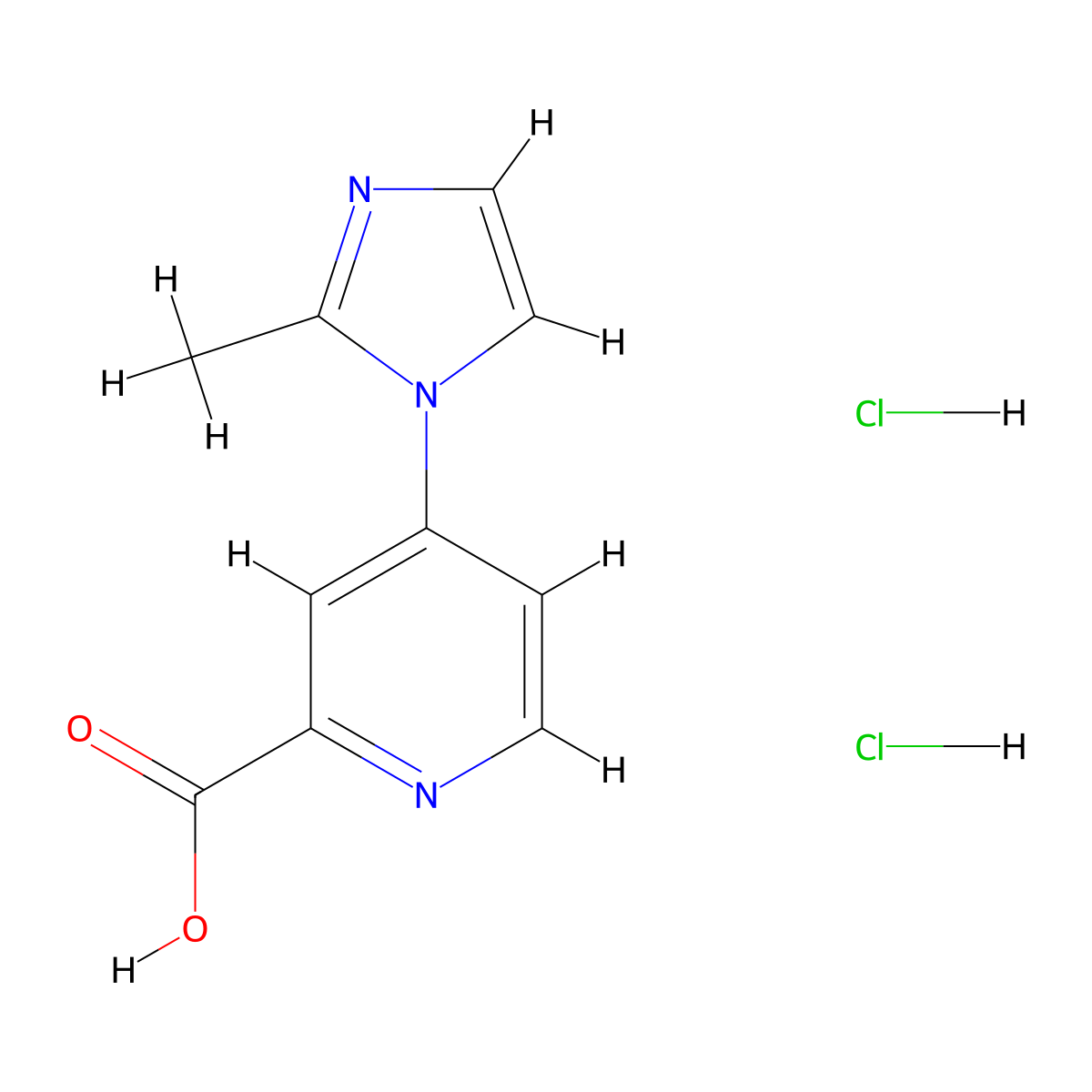 4-(2-methyl-1H-imidazol-1-yl)pyridine-2-carboxylicaciddihydrochloride molecular structure, CAS 2913242-55-2