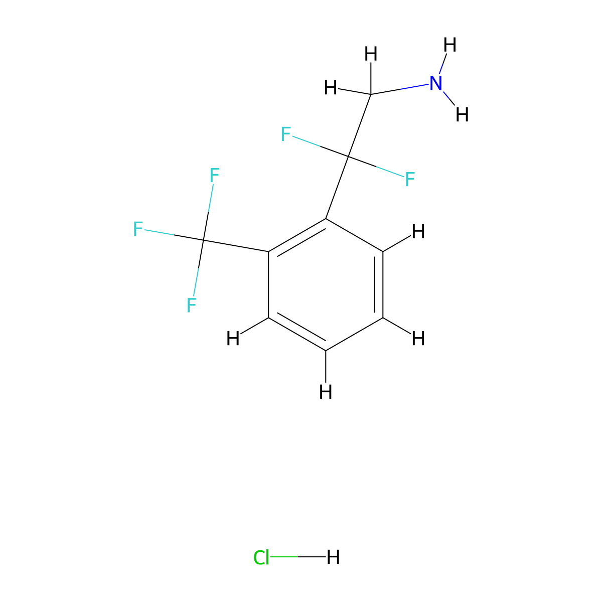 2,2-Difluoro-2-[2-(trifluoromethyl)phenyl]ethan-1-aminehydrochloride molecular structure, CAS 2913242-61-0