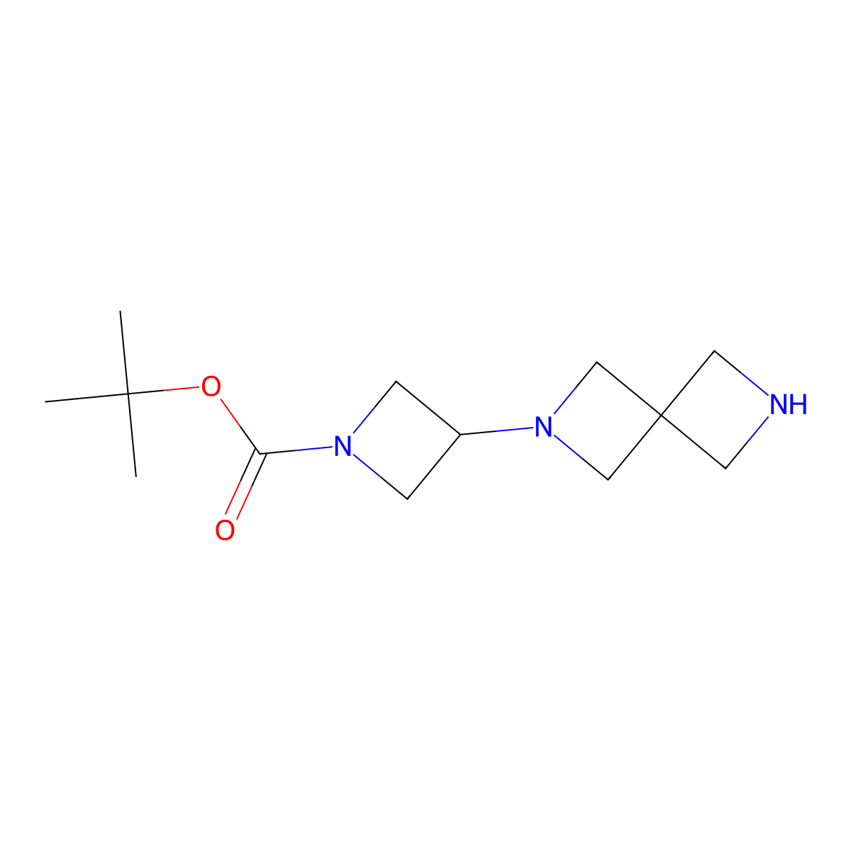Tert-butyl 3-{2,6-diazaspiro[3.3]heptan-2-yl}azetidine-1-carboxylate molecular structure, CAS 2913242-62-1