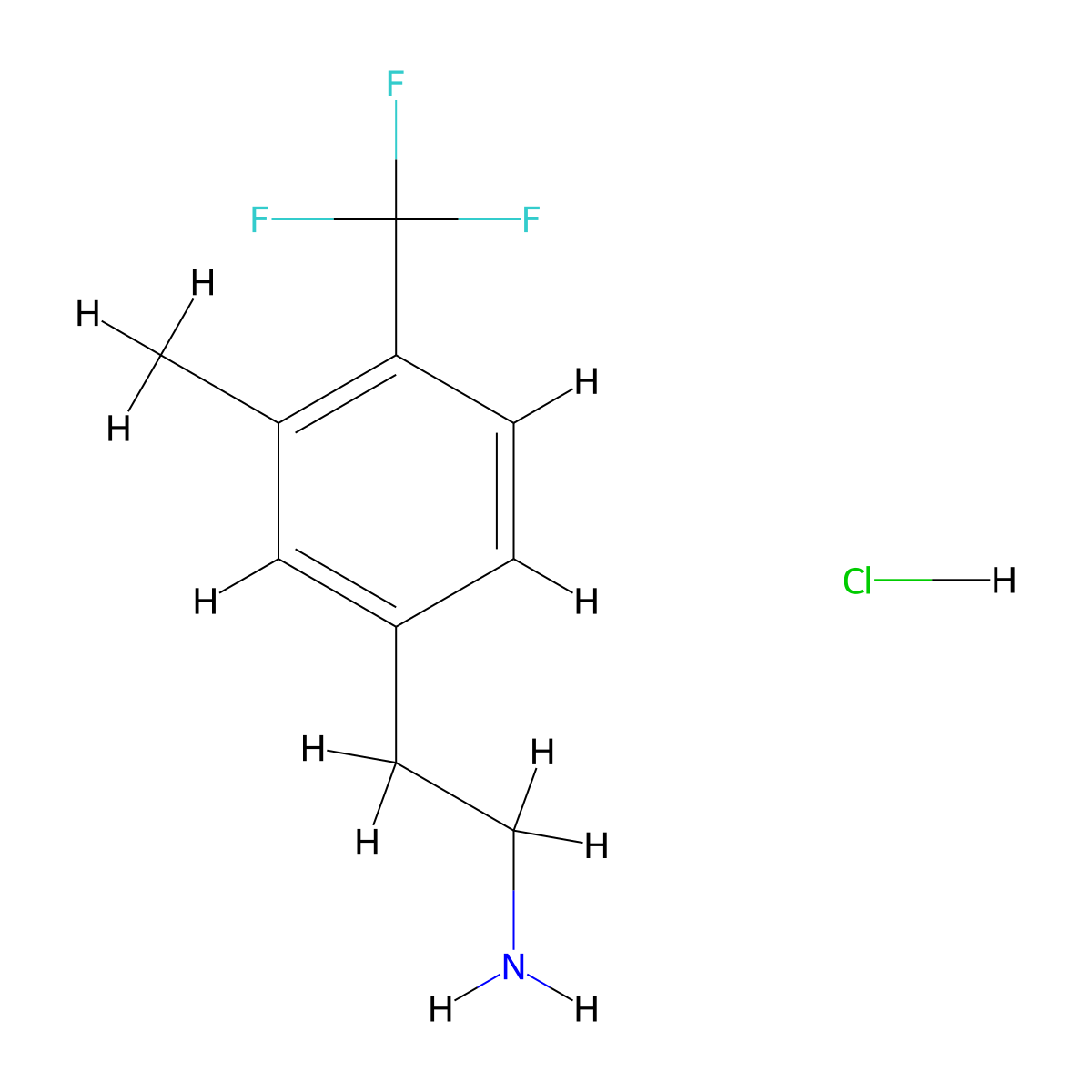 2-[3-Methyl-4-(trifluoromethyl)phenyl]ethan-1-amine hydrochloride molecular structure, CAS 2913242-67-6