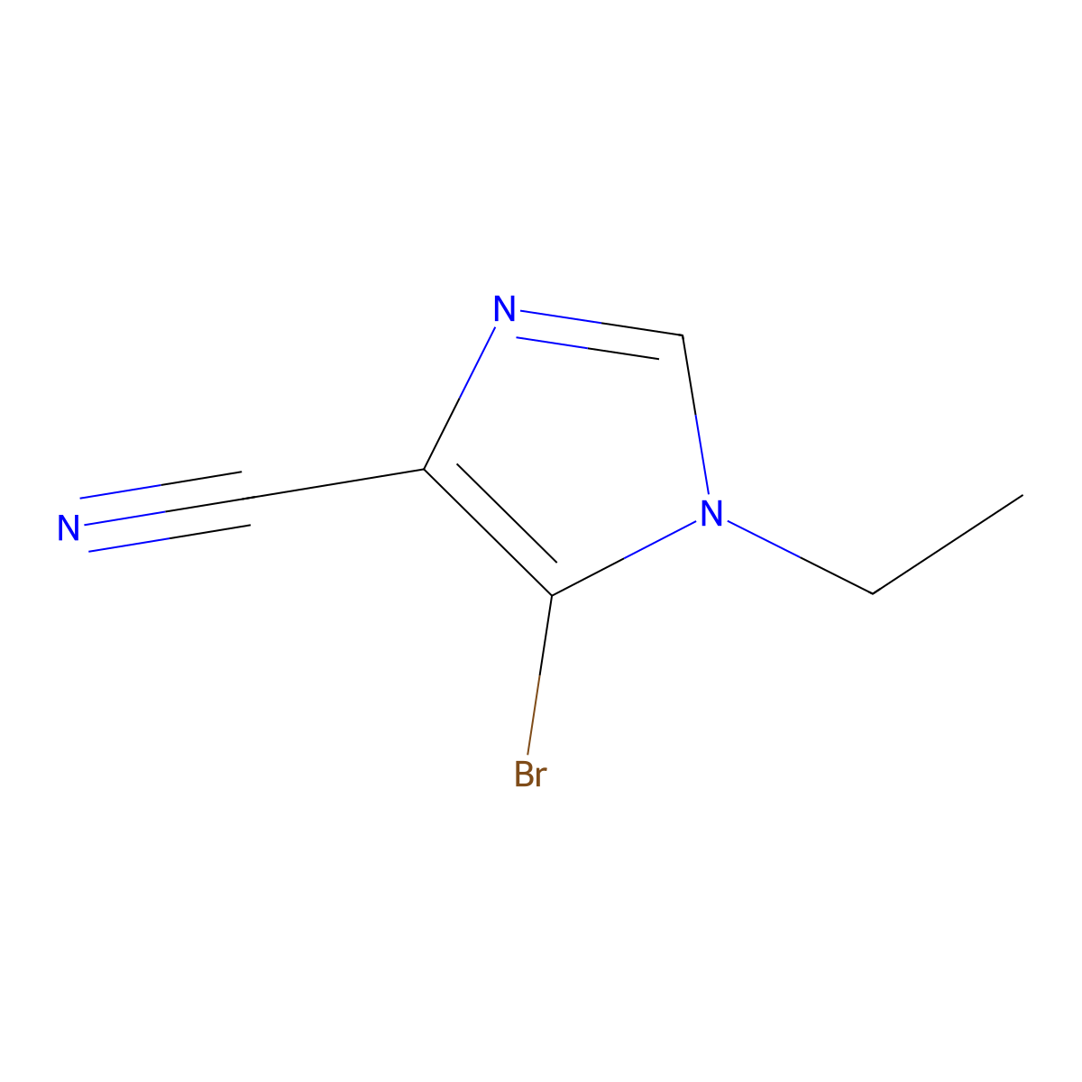 5-bromo-1-ethyl-1H-imidazole-4-carbonitrile molecular structure, CAS 2913242-70-1