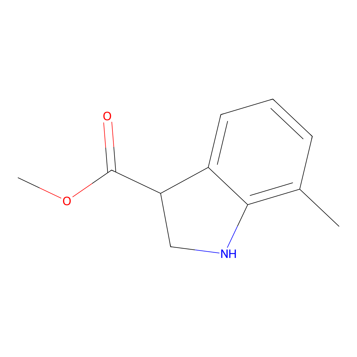 methyl 7-methyl-2,3-dihydro-1H-indole-3-carboxylate molecular structure, CAS 2913242-73-4