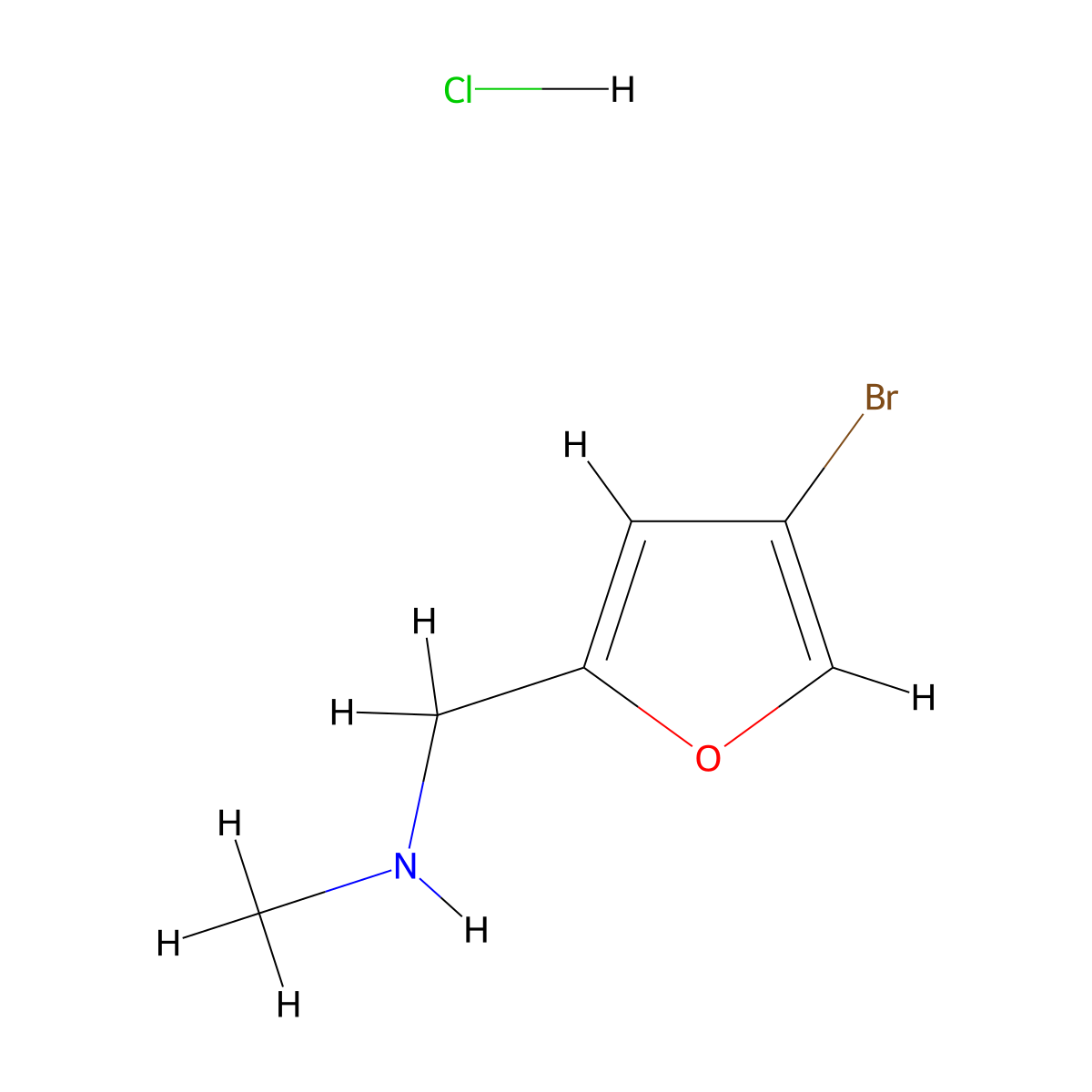 [(4-Bromofuran-2-yl)methyl](methyl)amine hydrochloride molecular structure, CAS 2913242-82-5