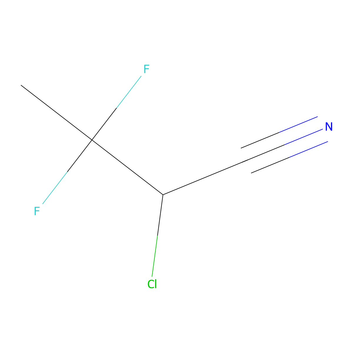 2-Chloro-3,3-difluorobutanenitrile molecular structure, CAS 2913242-83-6