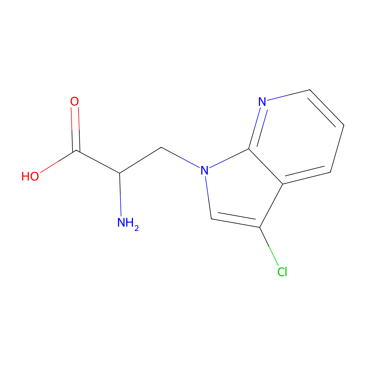 2-amino-3-{3-chloro-1H-pyrrolo[2,3-b]pyridin-1-yl}propanoic acid molecular structure, CAS 2913242-84-7