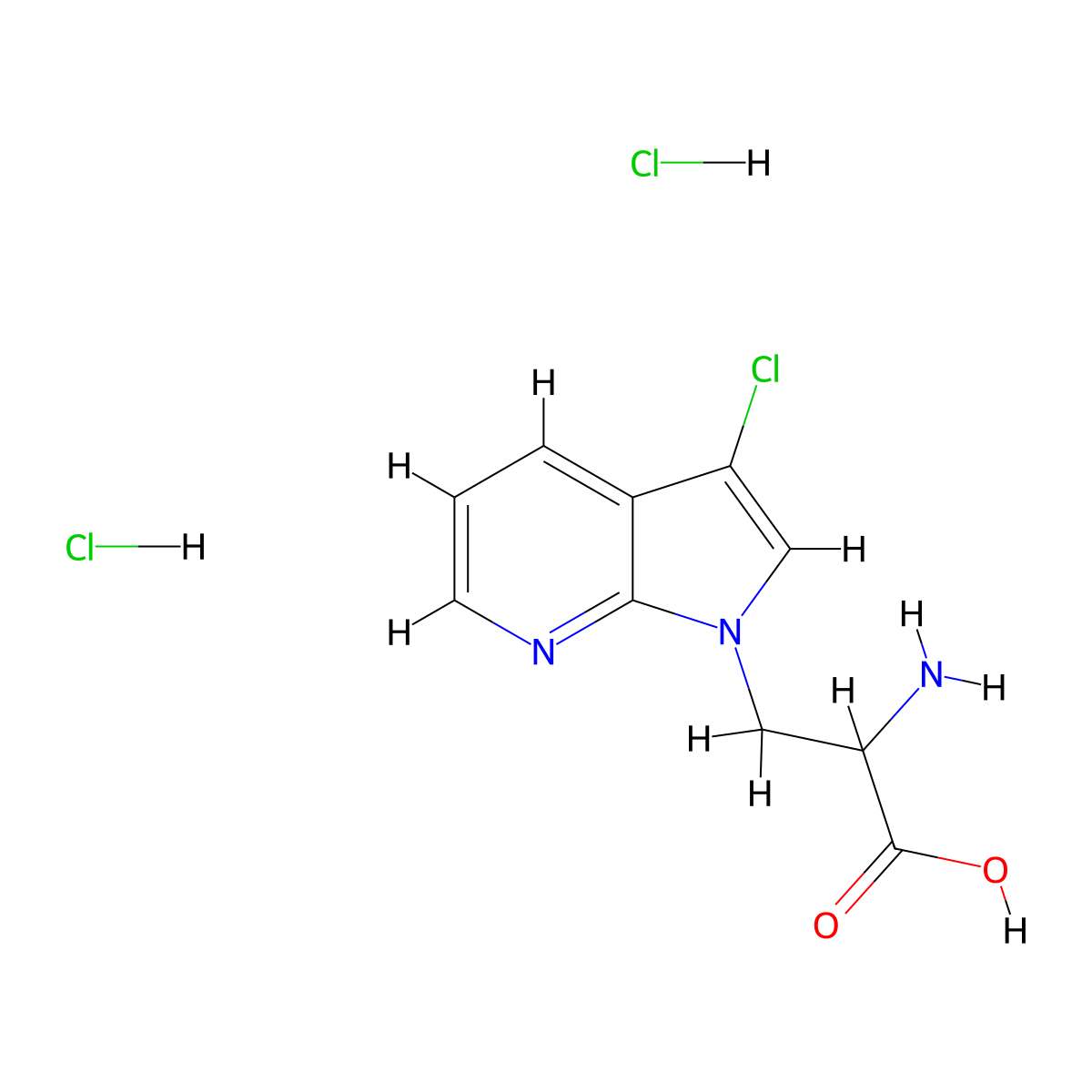 2-amino-3-{3-chloro-1H-pyrrolo[2,3-b]pyridin-1-yl}propanoicaciddihydrochloride molecular structure, CAS 2913242-85-8