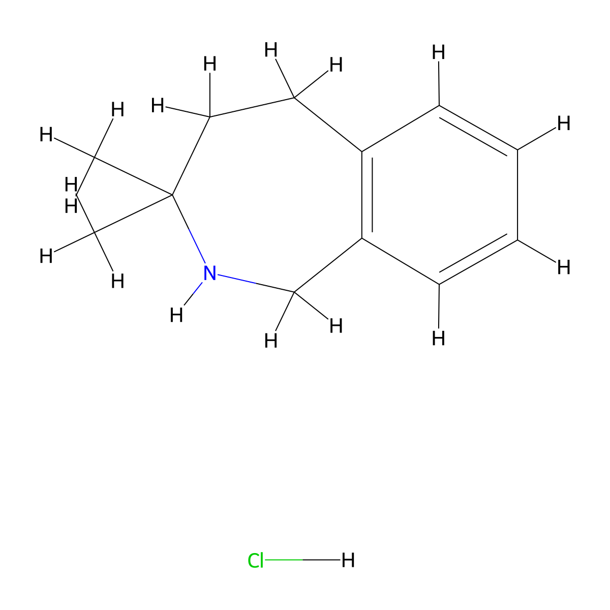 3,3-dimethyl-2,3,4,5-tetrahydro-1H-2-benzazepine hydrochloride molecular structure, CAS 2913242-88-1