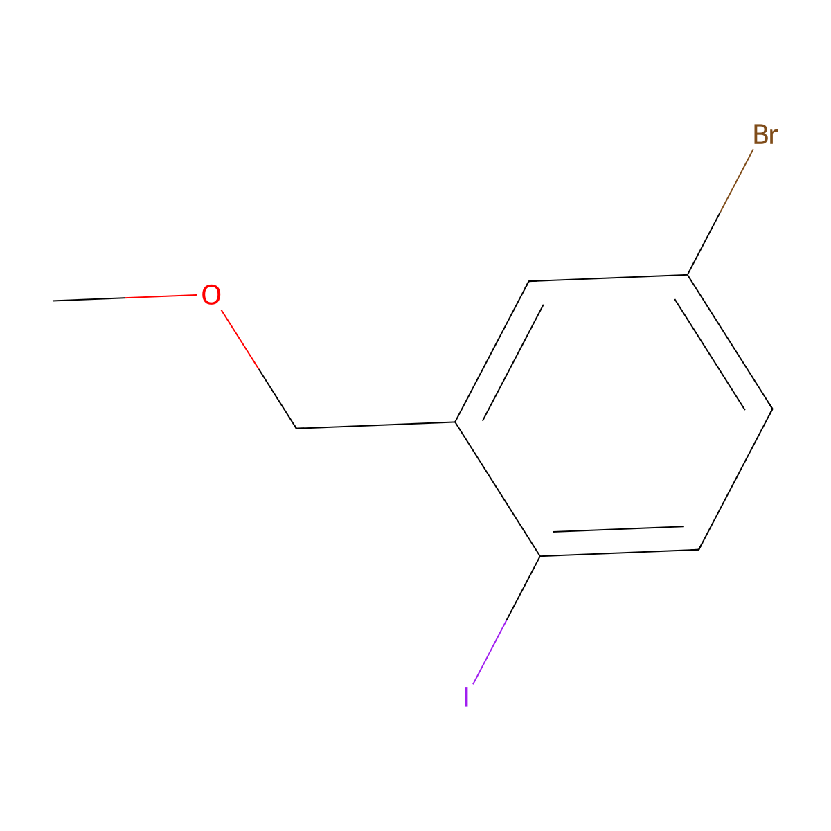 4-Bromo-1-iodo-2-(methoxymethyl)benzene molecular structure, CAS 2913242-89-2