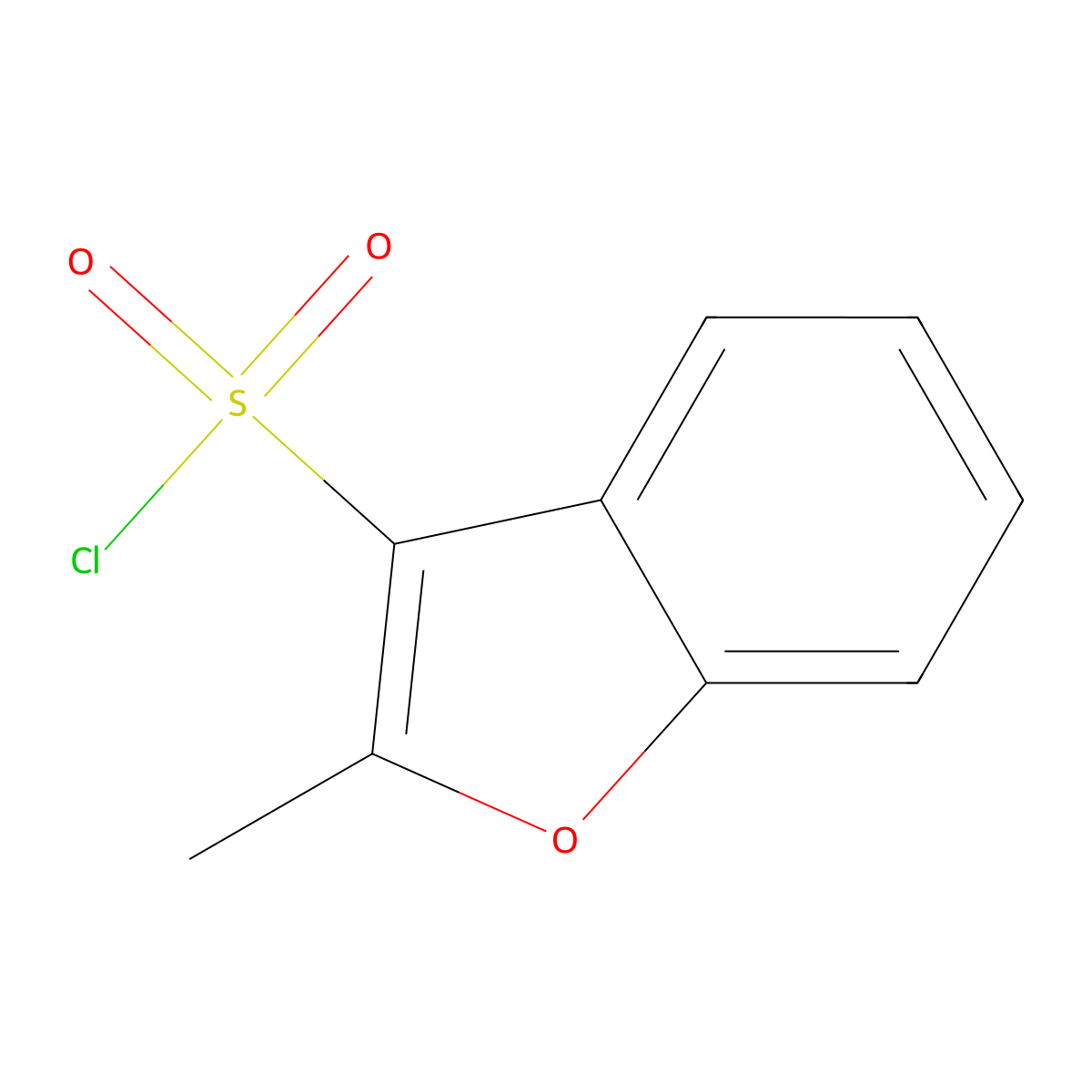 2-Methyl-1-benzofuran-3-sulfonyl chloride molecular structure, CAS 2913243-34-0