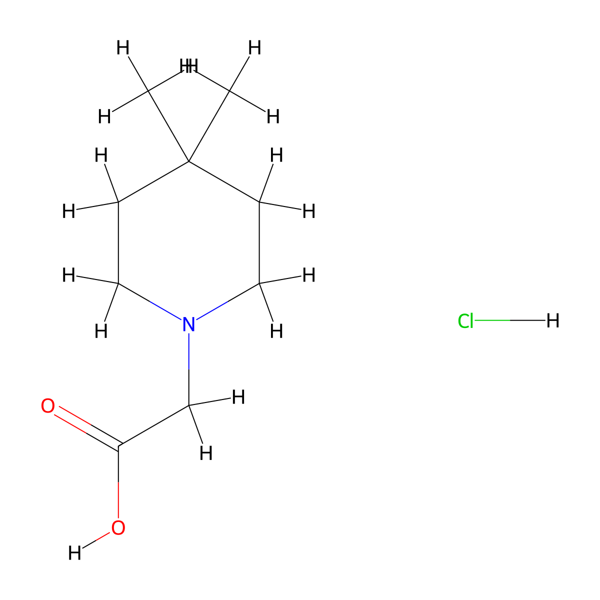 2-(4,4-Dimethylpiperidin-1-yl)acetic acid hydrochloride molecular structure, CAS 2913243-35-1
