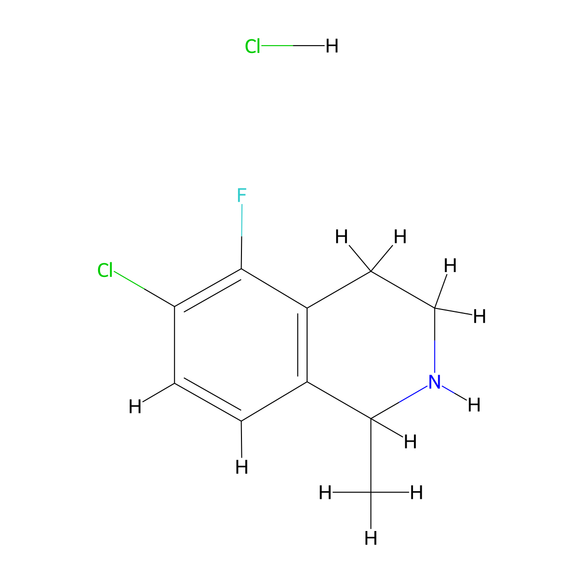 6-Chloro-5-fluoro-1-methyl-1,2,3,4-tetrahydroisoquinoline hydrochloride molecular structure, CAS 2913243-39-5