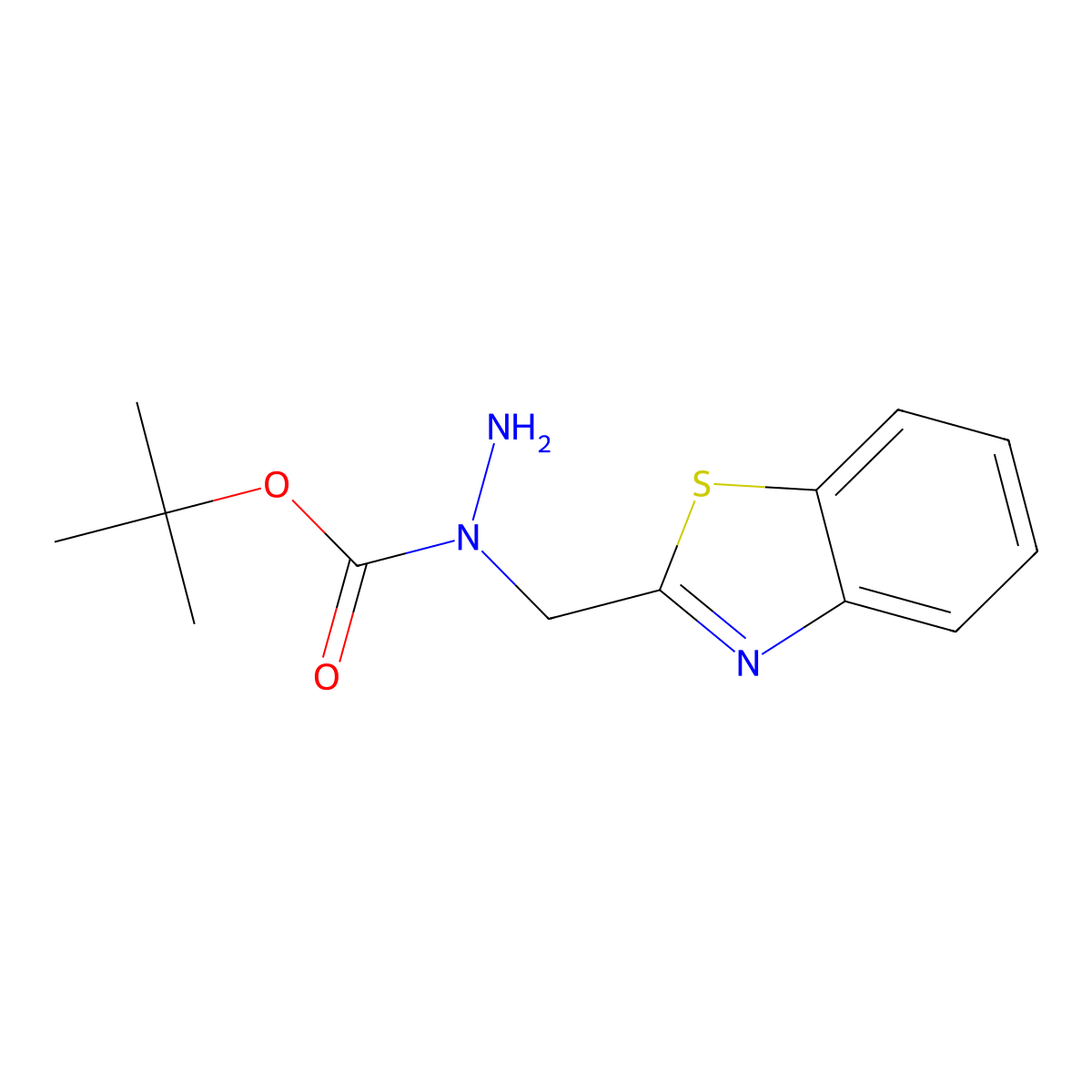 N-(1,3-benzothiazol-2-ylmethyl)(tert-butoxy)carbohydrazide molecular structure, CAS 2913243-40-8