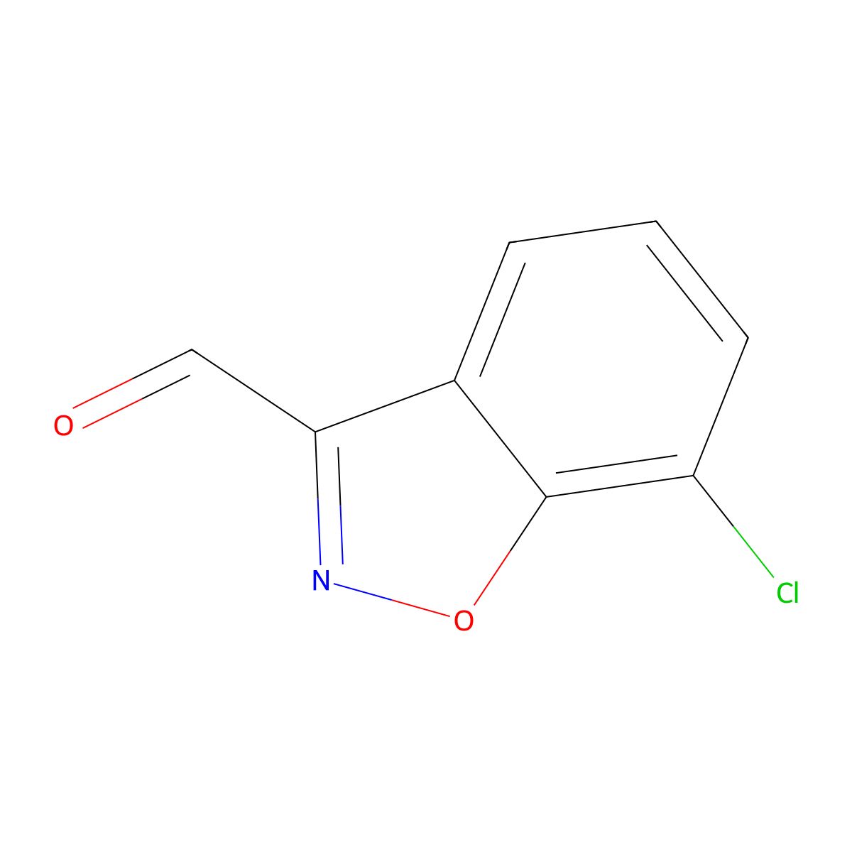 7-Chloro-1,2-benzoxazole-3-carbaldehyde molecular structure, CAS 2913243-43-1