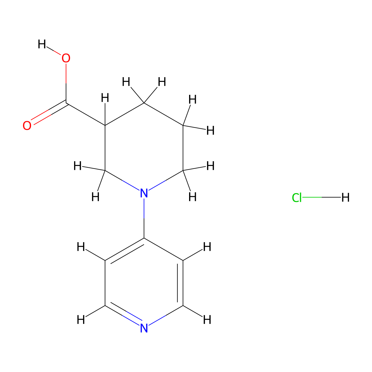 1-(Pyridin-4-yl)piperidine-3-carboxylic acid hydrochloride molecular structure, CAS 2913243-44-2