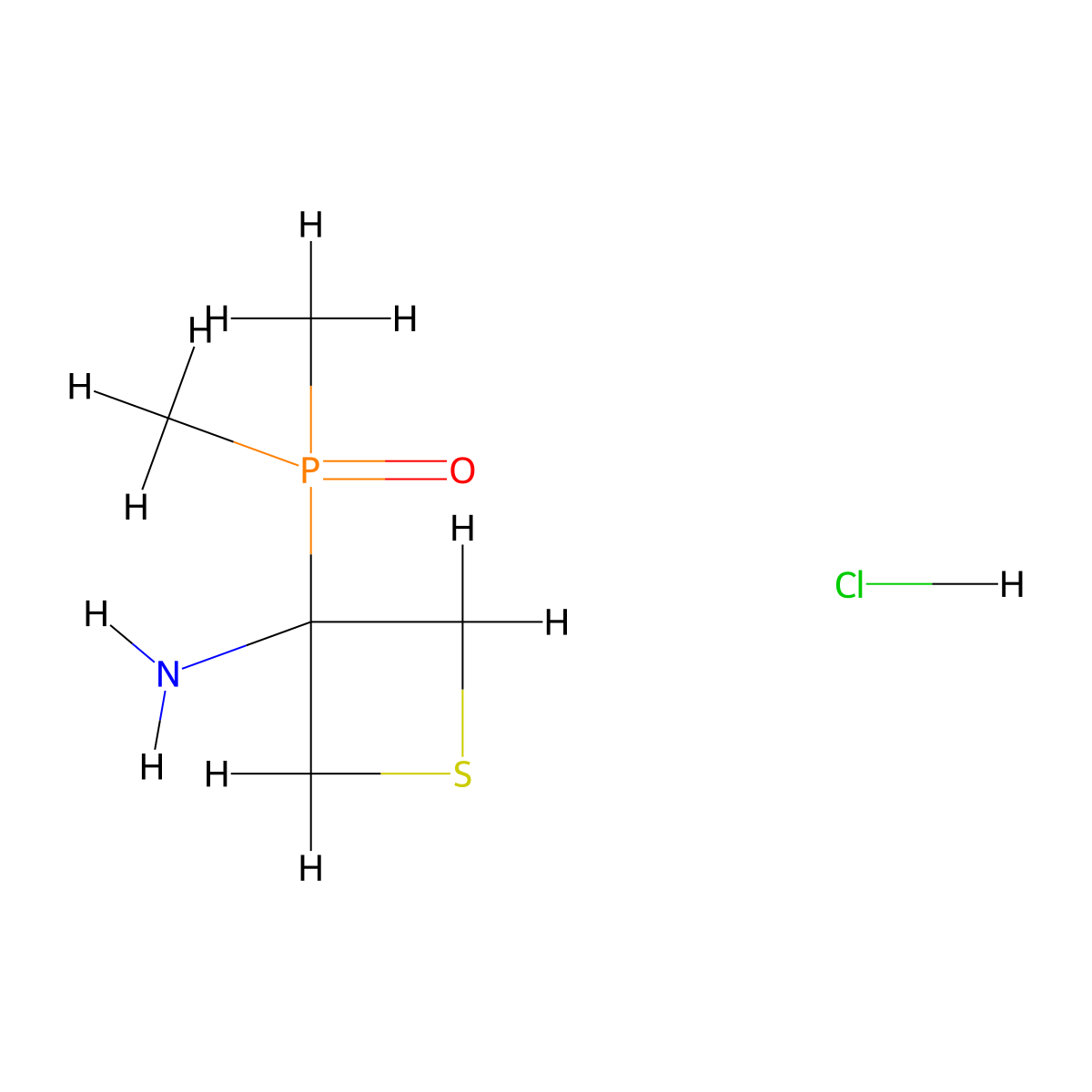 3-(Dimethylphosphoryl)thietan-3-amine hydrochloride molecular structure, CAS 2913243-46-4