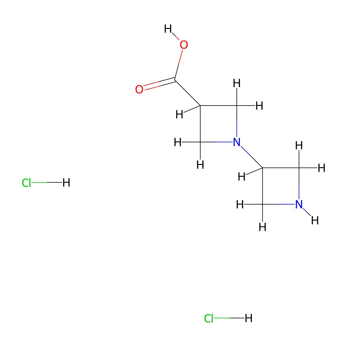 [1,3'-Biazetidine]-3-carboxylic acid dihydrochloride molecular structure, CAS 2913243-49-7