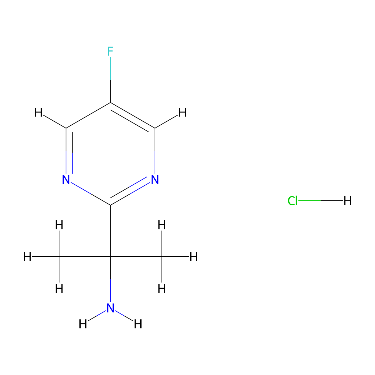 2-(5-Fluoropyrimidin-2-yl)propan-2-amine hydrochloride molecular structure, CAS 2913243-55-5