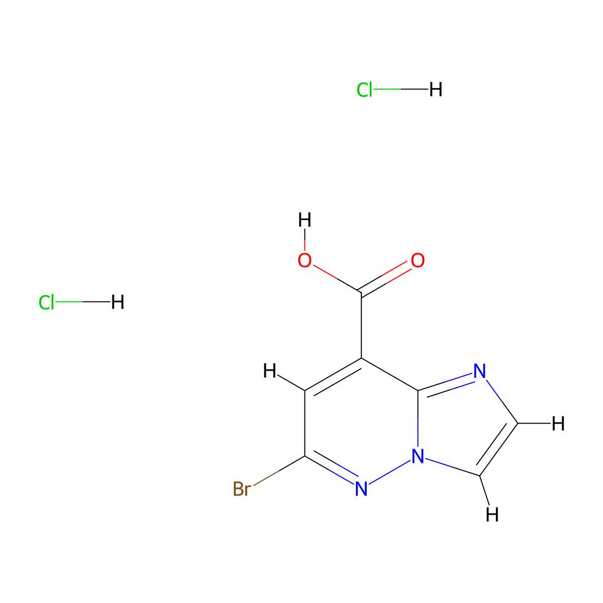 6-Bromoimidazo(1,2-b)pyridazine-8-carboxylic acid dihydrochloride molecular structure, CAS 2913243-56-6