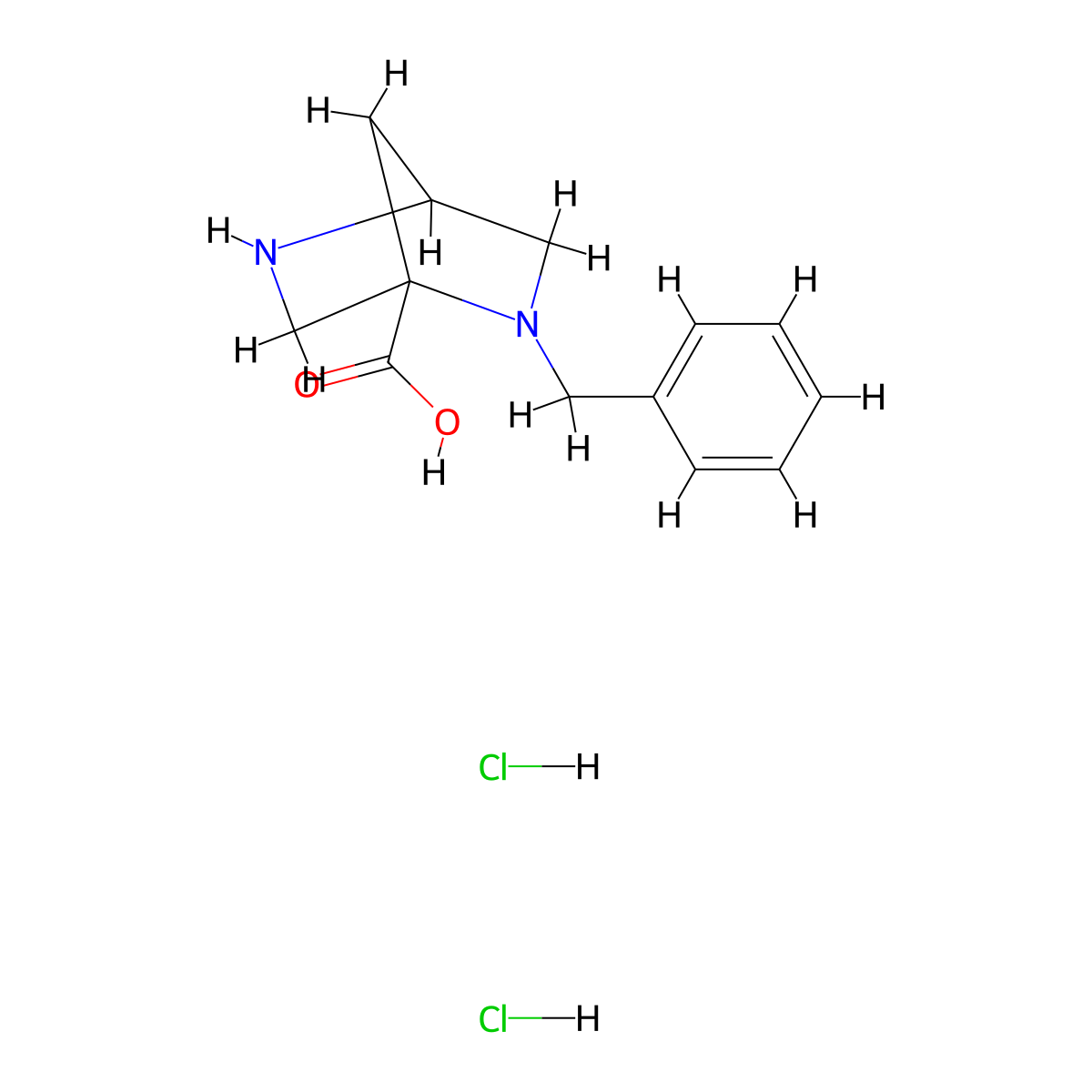 2-Benzyl-2,5-diazabicyclo[2.2.1]heptane-1-carboxylicaciddihydrochloride molecular structure, CAS 2913243-58-8
