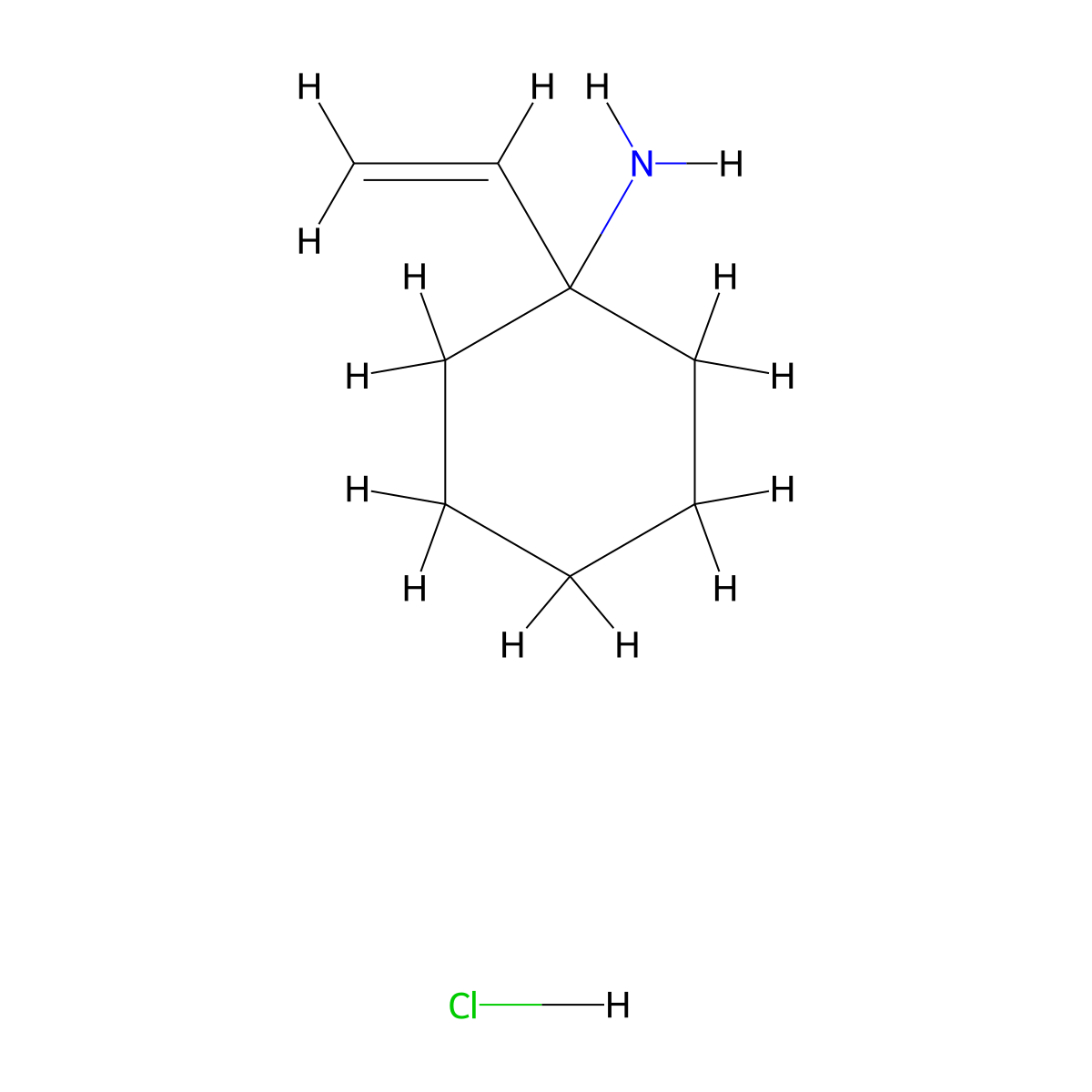 1-Ethenylcyclohexan-1-aminehydrochloride molecular structure, CAS 2913243-60-2