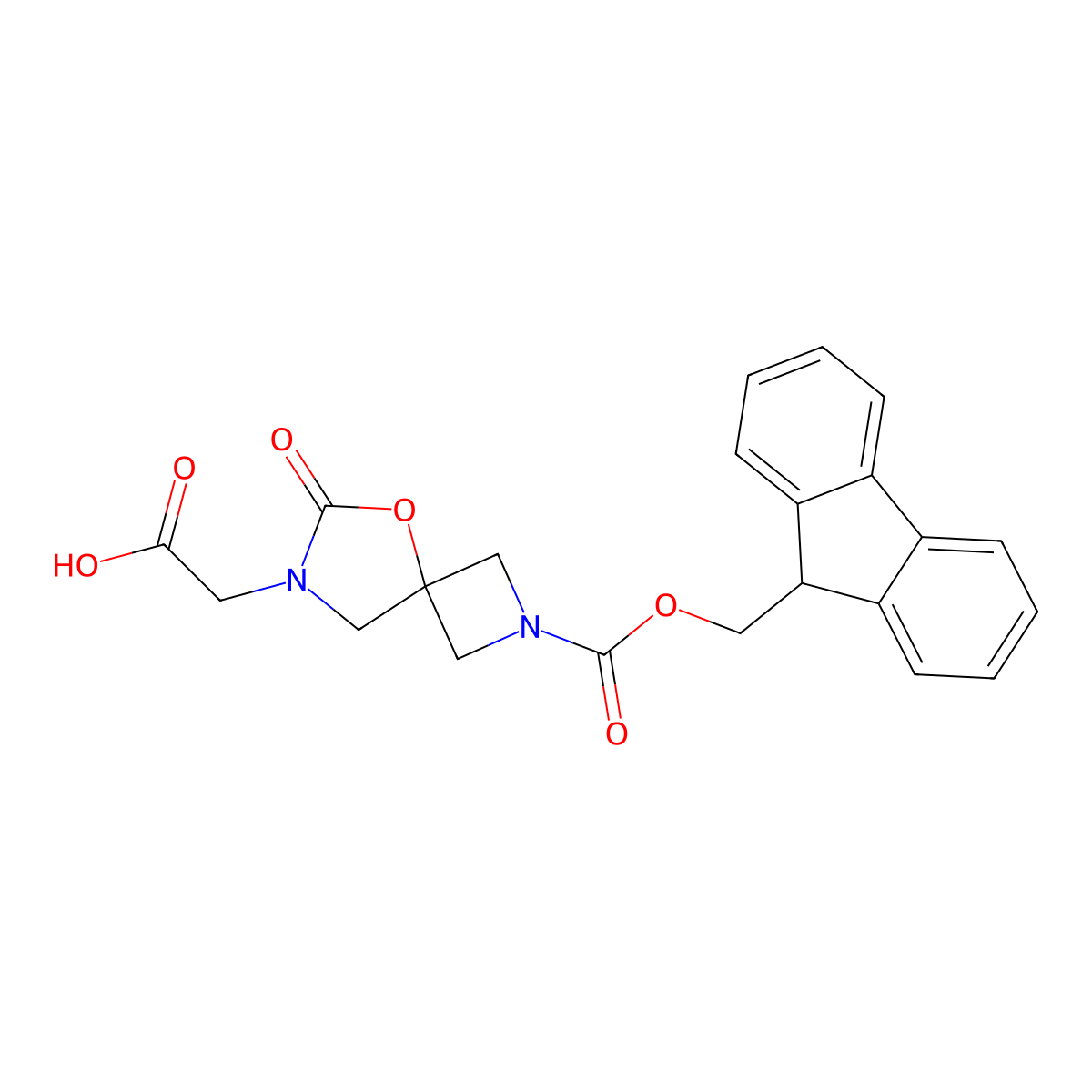 2-(2-{[(9H-fluoren-9-yl)methoxy]carbonyl}-6-oxo-5-oxa-2,7-diazaspiro[3.4]octan-7-yl)acetic acid molecular structure, CAS 2913243-61-3
