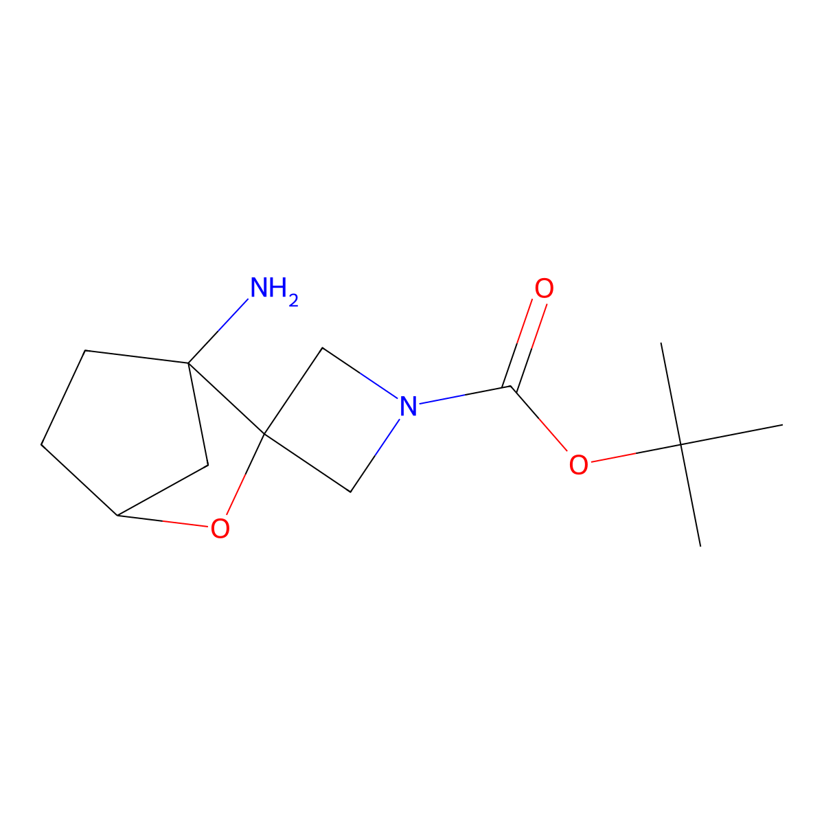 Tert-butyl 1'-amino-3'-oxaspiro[azetidine-3,2'-bicyclo[2.2.1]heptane]-1-carboxylate molecular structure, CAS 2913243-71-5