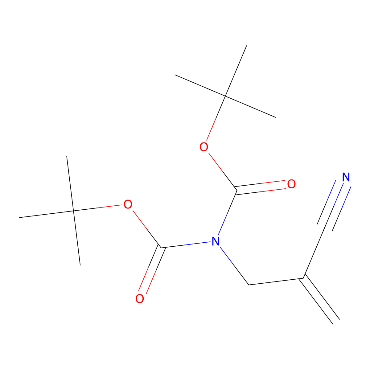 tert-butyl N-[(tert-butoxy)carbonyl]-N-(2-cyano-2-methylideneethyl)carbamate molecular structure, CAS 2913243-74-8
