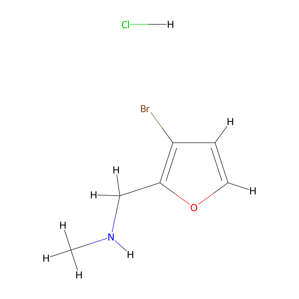 [(3-Bromofuran-2-yl)methyl](methyl)amine hydrochloride molecular structure, CAS 2913243-81-7