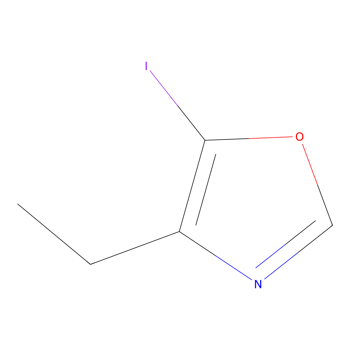 4-Ethyl-5-iodo-1,3-oxazole molecular structure, CAS 2913243-82-8