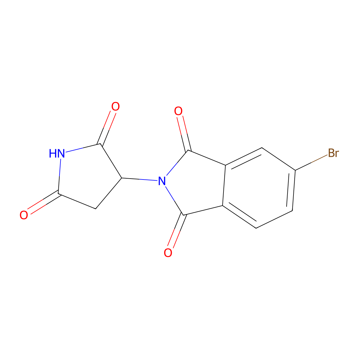 5-bromo-2-(2,5-dioxopyrrolidin-3-yl)-2,3-dihydro-1H-isoindole-1,3-dione molecular structure, CAS 2913243-84-0