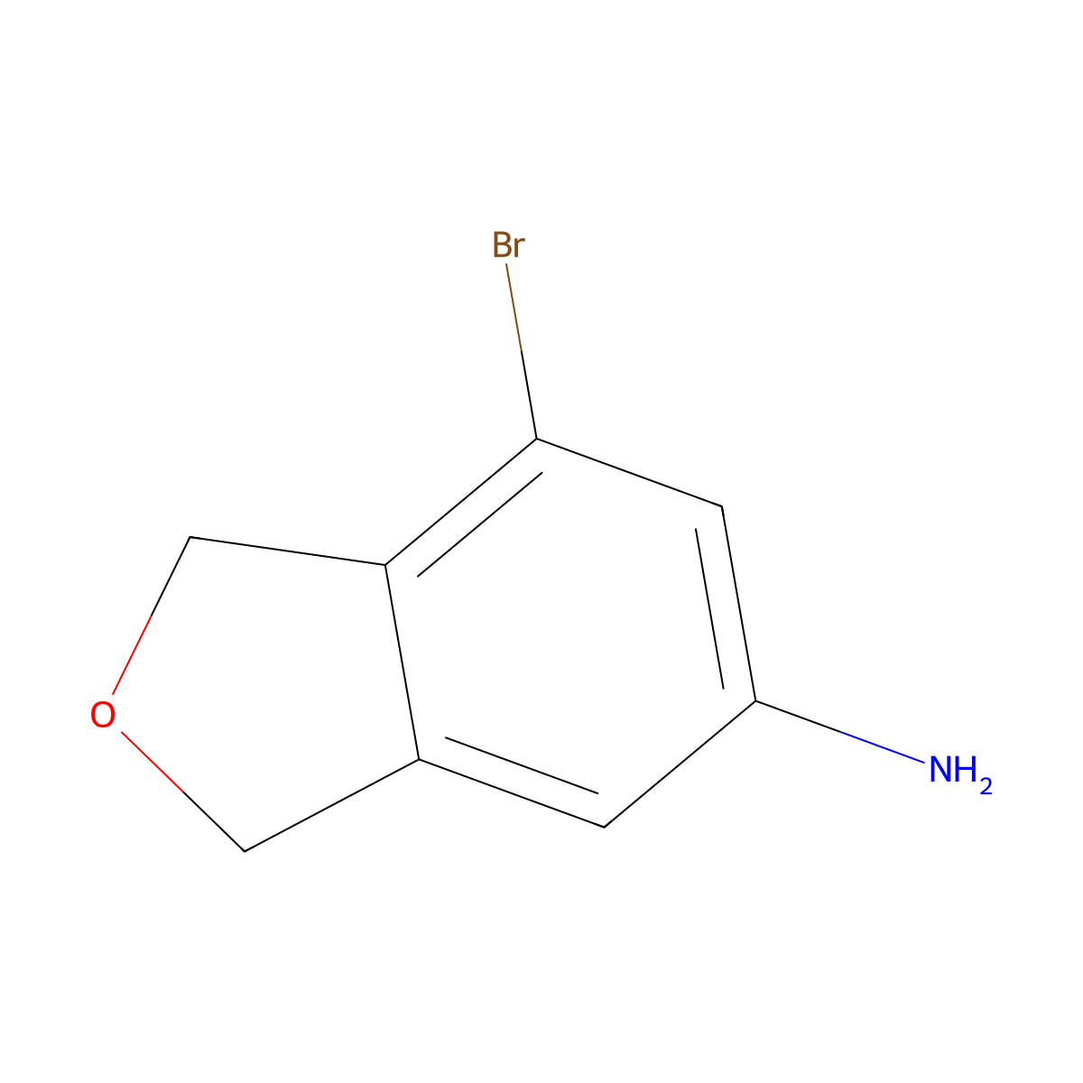 7-Bromo-1,3-dihydro-2-benzofuran-5-amine molecular structure, CAS 2913243-86-2