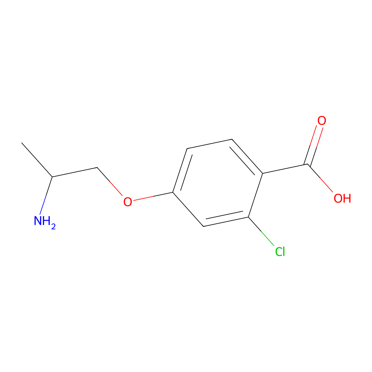 4-(2-Aminopropoxy)-2-chlorobenzoic acid molecular structure, CAS 2913243-88-4