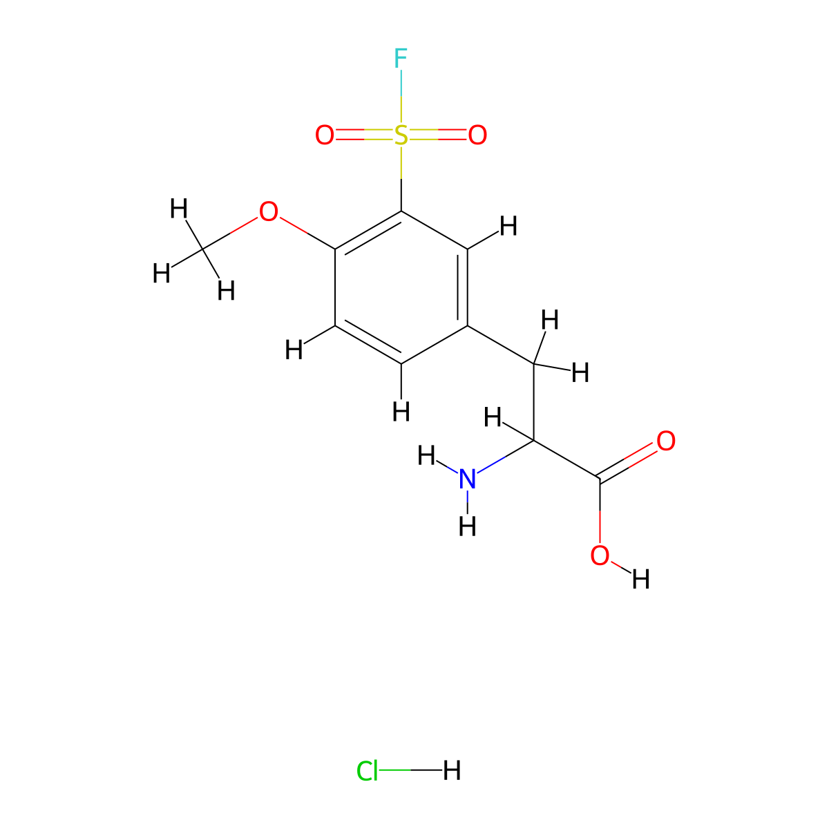 2-Amino-3-[3-(fluorosulfonyl)-4-methoxyphenyl]propanoic acid hydrochloride molecular structure, CAS 2913243-96-4