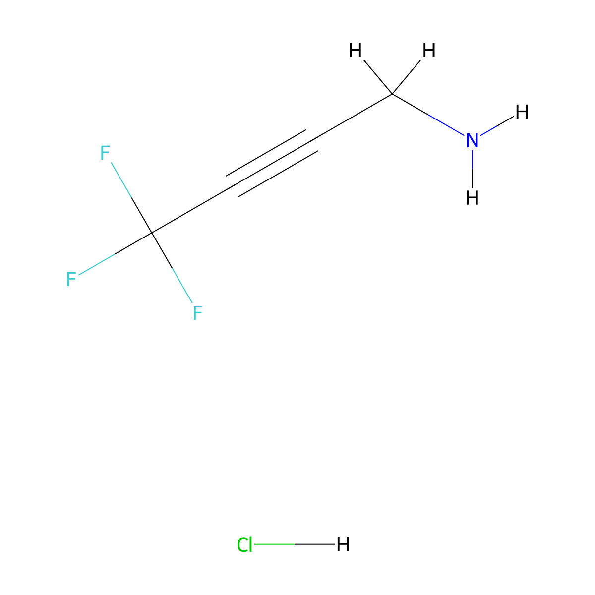 4,4,4-Trifluorobut-2-yn-1-amine hydrochloride molecular structure, CAS 2913243-98-6